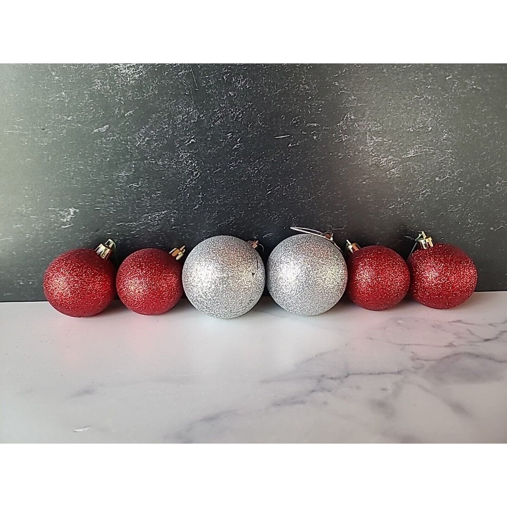 Vintage Glitter Christmas Ornament Set